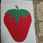 Strawberry Crochet Vintage Red Wall Trivets Hot Pad Potholder Granny Cottage 12 