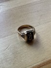 Vintage 1963 High School Class Ring 10k Yellow Gold Black Onyx Signet Size 5 5