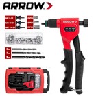Arrow 8  Rivet Nut Gun Kit Rivet Nut With 3pc Mandrels 75pcs Rivnuts 3pcs Drills