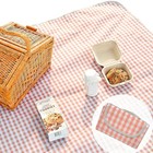 Cute Gingham Picnic Blanket  Waterproof Foldable  In Large X-large Coral Pink