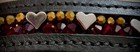 14   -18     draft xl Wb  U-shaped Uk Leather Black Browband Silver Hearts  Gold red