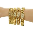 6-14mm Stainless Steel 14k Gp Miami Hip Hop Cuban Chain Necklace Bracelet