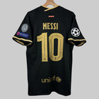 Messi  10 Fc Barcelona 2020 21 Football Shirt Away Black With Gold Soccer Jersey