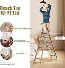 6 Step Ladder  Folding Step Stool With Handgrip And Anti-slip Wide Pedal 