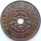 Coin George Vi Km 8a Bronze Southern Rhodesia 1 Penny 1942 In Uncirculated