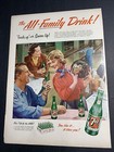 7up Soda Pop Ad Pretty Pin Up  Bowling Alley Swimsuit Bottle 1953