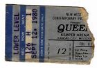 Queen The Band 9 12 80 Kansas City Mo Kemper Arena Rare Ticket Stub