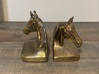 Vintage Philadelphia Mfg Co Pair Of Brass Plated Cast Metal Horse Head Bookends