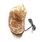 Large Real Himalayan Pink Crystal Rock Salt Lamp W  Wooden Base   Cord 10    Tall