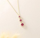 2ct Art Deco Style Lab Created Ruby   Diamond Wedding 14k Yellow Gold Fn Pendant