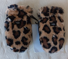 Nwt Ugg Toddler Faux Fur  Mittens Natural Spotty 2-4 Yrs New 