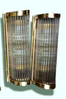 1 Pc Vintage Art Deco Glass Rod And Brass Fitting Wall Sconces Light Fixture G25