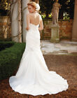  1299     Casablanca Bridal Wedding Dress 2037 2 Ivory Satin Beading Fit Flare New