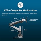 Vari Dual Monitor Arm Desk Mount Adjustable Vesa - 48003  New Open Box