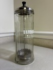 Vintage Barbicide Disinfectant Jar Barber Shop Glass 12  Lidded Container