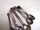 Lot Of 5 Antique Sterling Salt Spoons Marked signed 15 9g