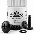 Rack Screws 10-32 And Nylon Washers Set  Carbon Steel  50-pack For Equipment    