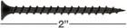 Phillps Bugle Head  6 X 2  Drywall Screw Coarse Thread Black Phos  box 3500 