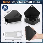 12 Pack Mouse Bait Station With Keys - Outdoor Refillable Black