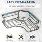 3 Pack Corner Shower Caddy With Soap Holder  Large Capacity Sturdy Easy Grey L