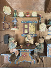 Vtg German Folk Art Farm Kitchen Family Shadow Box Diorama 3d Detailed 12 x9 x2 