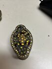 Lot O 5 Jeweled Enamel Brass Trinket Vanity Pill Boxes 