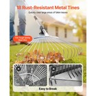 Uimoso Steel Garden Leaf Rake With 18 Tines   Adjustable Handle  32 3-55 6 Inch 
