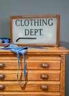 Vintage Clothing Denim Store Lighted Sign Display Etched Glass Tailor Shop