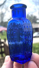 Nice Cobalt Blue Colored Coffin Shaped Poison Bottle 1910 s Era Clean L  k