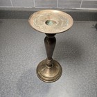 Vintage Antique Bronze Or Brass Single Light Candlestick Candle Holder 9  Tall 
