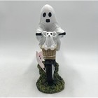 Goblin   Ghoul Figurine Ghost Dog In Basket On Bike Halloween Viral New Tags