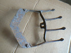 Antique Vintage Cast Iron Four Tine Garden Cultivator Head With Blade  Farm Tool
