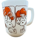  58 Snoopy Sweet Dreams Ice Cream D Handle Cup 8oz Milk Glass Anchor Hocking