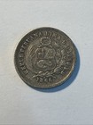 1866 Peru 1 5 Sol Peruvian Silver Coin