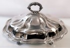 Sheffield Silver Co  Vintage Silver Plate 13    Dome Covred Footed Buffet Dish
