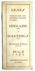 Rare 1928 Hastings College Vs Midland College Football Program- Nebraska History