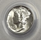 1944 P Mercury Dime 10c 90  Silver Coin Pcgs Ms 65 Fb Full Bands Green Label