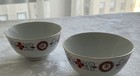 Vintage Chinese Porcelain Rice Bowl With Gold Rim And Floral Design  sets Of 4 