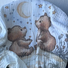 Muslin Baby Blanket     6 Layer Cotton Swaddle With Bears  Neutral Newborn Gift