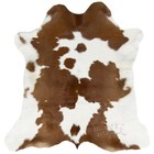 Mini Brown   White Cowhide Rug     Real Leather Area Rug     Brown   White Calf Hide