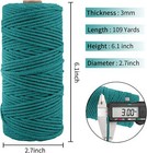 3mm X 109yards Macrame Cord Thick Natural Cotton Macrame Rope  4 Strand Twisted