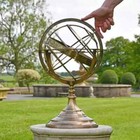 20  Inches Tall Antique Brass Celestial Garden Armillary Sundial Sphere Table