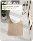 Color geometry Chenille Toilet Rugs U Shaped Washable  Absorbent  Stain Resistan