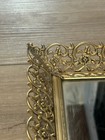 Vintage Flower Filigree Gold Rectangle Mirror Vanity Tray 16 X 11   