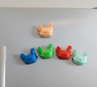 Retro Hen On Nest Refrigerator Magnets Set Of 5 Hens Farmhouse Kitchen D  cor