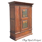 Antique Dutch Paint Decorated Cabinet Cupboard Wardrobe German 1825 Primitive
