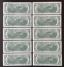  10  Sequential  2 Bills Series 2013 Uncirculated Misaligned Cut Border Error  