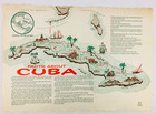 1962 Vintage Paper Placemat Facts About Cuba Diner Restaurant Missile Crisis Pl8