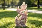 Hand Carved Sesame Stone Phoenix Figurine  Natural Crystal Phoenix Statue Decor