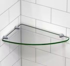 Dreamline 12in  X 8in  Corner Glass Shelf In Chrome Glsh-4100-01